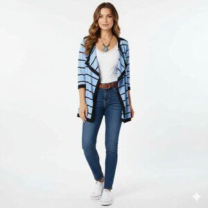 Nwt $48 DESIGNERS ORIGINALS Sz M Open Front Cardigan Sweater 100% Cotton